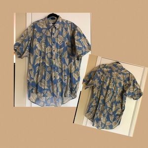 Chaps Blue Hawaiian Print Shirt